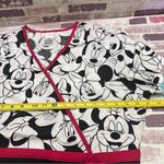 Disney Black and White Scrub Blouse with Tie Front size M Photo 9