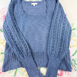 LC Lauren Conrad Lauren Conrad Square Neck Open Knit Sweater Blue Women's Size M cochet Photo 0
