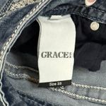 Grace in LA Jeans Womens 29 Bootcut Embellished‎ Western Cowgirl Mid Rise Boho Blue Photo 4