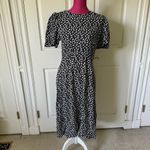 Something Navy  Strong Shoulder Floral Midi Dress Photo 3