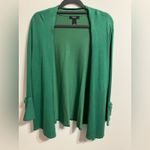 Alfani  Open Front Cardigan Bell Sleeve Green Womens small Rayon Preppy Bright‎ Photo 1