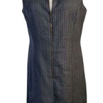 Rafaella Vintage  Grey Wool Zipper Front Sheath Dress Size 10 Sleeveless Formal Photo 0