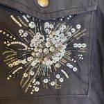 Gap  Moonless Gray Sequin Utility Jacket | Beaded Cargo Military Coat Small NWT Photo 3