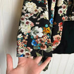Bershka  Outerwear black floral open front blazer 3/4 size large B2 Photo 4