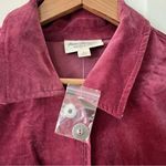 Vintage Norm Thompson Velour Button Up Jacket Purple Women’s‎ Large NWOT Pockets Photo 4