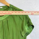Banana Republic Vintage  S Silk Cap Sleeve Top Green Pleated Front‎ Satin Mod Y2K Photo 7