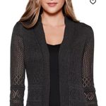 Belldini Black long sleeve Long Knit open front cardigan sweater Gray Size L Photo 3