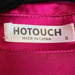 HOTOUCH Hot Pink Fuchsia Silky Button Front Short Sleeve Blouse Size Small Photo 5