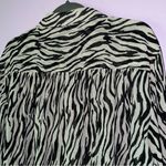Free People  Size L Top Ciara Button Up Chiffon Zebra Animal Print Shirt Photo 6