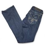 Rock Revival  Women’s Size 28 Sora Bootcut Jeans Dark Wash Embellished Flap Pocke Photo 0