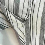 Per Se  Straight Leg‎ Pants Womens Sz Large Linen Blend Drawstring Waist Striped Photo 1