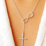 Necklace Sterling Silver Infinity Cross Necklace, Gift For Her, Birthday, Wife Photo 0
