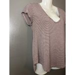 American Eagle  Soft & Sexy Shirt Womens Small Pink Stripe V Neck Stretch Tee Top Photo 1