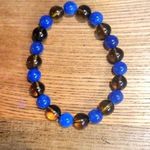 Blue Kyanite & Smoky Quartz stretchy bracelet Photo 0