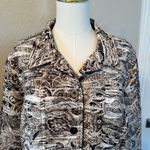 Chico's  Brown White Paisley Patterned Textured Jacket 3 16 XL Photo 5