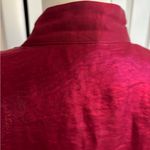 Chico's Chico’s Size 2 (Size L / 12–14) Neva Crimson Linen-Blend Zip-Up Blazer Jacket Photo 6