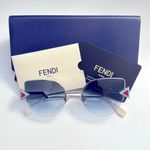 Fendi FF 0242/S SCB/NE Cat-Eye Sunglasses SILVER BLUE / Blue Gradient 52mm Photo 0