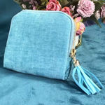 Turquoise Travel Jewelry Case, Velvet, 5 Separate Compartments ~NEW~ Blue Photo 0