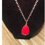 Forever 21  Vintage 90s Silvertone Orange Stone Statement Necklace Photo 2