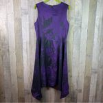 Natori Purple & Black Textured Size 8 Sleeveless Sheath Fit & Flare Party Dress Photo 2