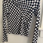 Storia White And Black Checkered Long Sleeve Photo 1