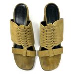 ROBERT CLERGERIE olive green suede open toe slides, made in France, size 9 Photo 5