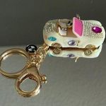 New White & Bedazzled BMW Convertible Bag Charm Keychain Photo 0