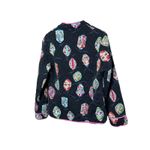 Anne Carson Quilted Lantern Print Kimono Jacket Black Pink Silk Blend Size M Photo 5