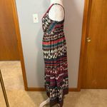 Charter Club  Ikat printed beaded midi sundress brown‎ red size 4 Photo 2