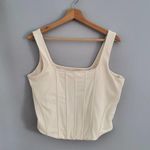 EXPRESS Women's Cream Body Contour Bustier Crop Top Size XL Photo 0