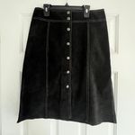 Theory Vintage Suede Black Button Skirt Photo 0