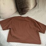 Los Angeles Apparel  USA made brown boxy crop cotton tee shirt OS​ Photo 11