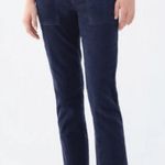 AMO Navy Blue Corduroy Utility Cropped Raw Hem Pants Size 27 Photo 0