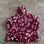 Disney Mickey Mouse Women’s Hoodie Cropped Burgundy Medium M Cotton Blend Casual Photo 9
