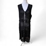 White Stag Y2K VINTAGE BLACK CROCHET KNIT LACE SHEER COVER UP DRESS X LARGE EUC Photo 1