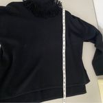 Bitte Kai Rand Classic Merino Wool Blend Black Fringe Turtleneck Sweater Small Photo 4