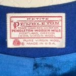 Pendleton  Vintage Royal Blue Cropped Virgin Wool Button Front Jacket Petite Photo 2
