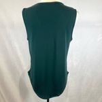 Green Envelope LA Deep green pleated neck sleeveless top size medium Photo 2