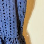 Sundance 100% Cotton Navy Eyelet Sleeveless Fit & Flare Dress XS Photo 4