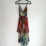 Alice + Olivia x Lola Schnabel Orly Handkerchief Maxi Dress Size 2 Watercolor Photo 3
