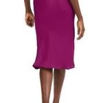 INC Solid Bias-Cut Midi Skirt in Cranberry Rose Size Medium NWT Photo 1