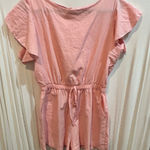Angashion Angas Pink Ruffle Sleeve Romper‎ Drawstring Waist Casual Cute Photo 0
