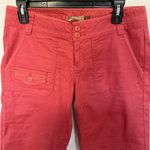 prAna Kelly Knicker Walking Shorts Size 6 Orange-Red Bermuda Utility Linen Blend Photo 4