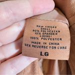 Odyn Tan Faux Suede Leather Bomber Jacket Fall Women’s L Bikercore Moto Classic Size L Photo 2