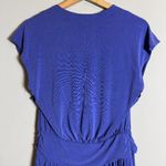 Free People Cupro Mini Dress Women's Small Blue Sleeveless V-Neck Vacation Flowy Photo 11