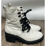 BP . Nordstrom Taylor-Lea White Leather Lace Up Platform Combat Boots Women’s 7M Photo 0