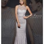 Milano Formals  Silver Sleeveless Prom Gown Photo 2