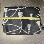 Chico's  Black Navy Blue Tassel Cosmetic Travel Tablet Tech Handbag Clutch NWT Photo 1