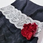 Sara Campbell Black Shimmer Jacquard Sheath Dress w/ White Lace Waistband Size 6 Photo 8