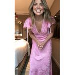 Love Shack Fancy  Jacquard Printed Elegant Pink Maxi Dress NEW Photo 4